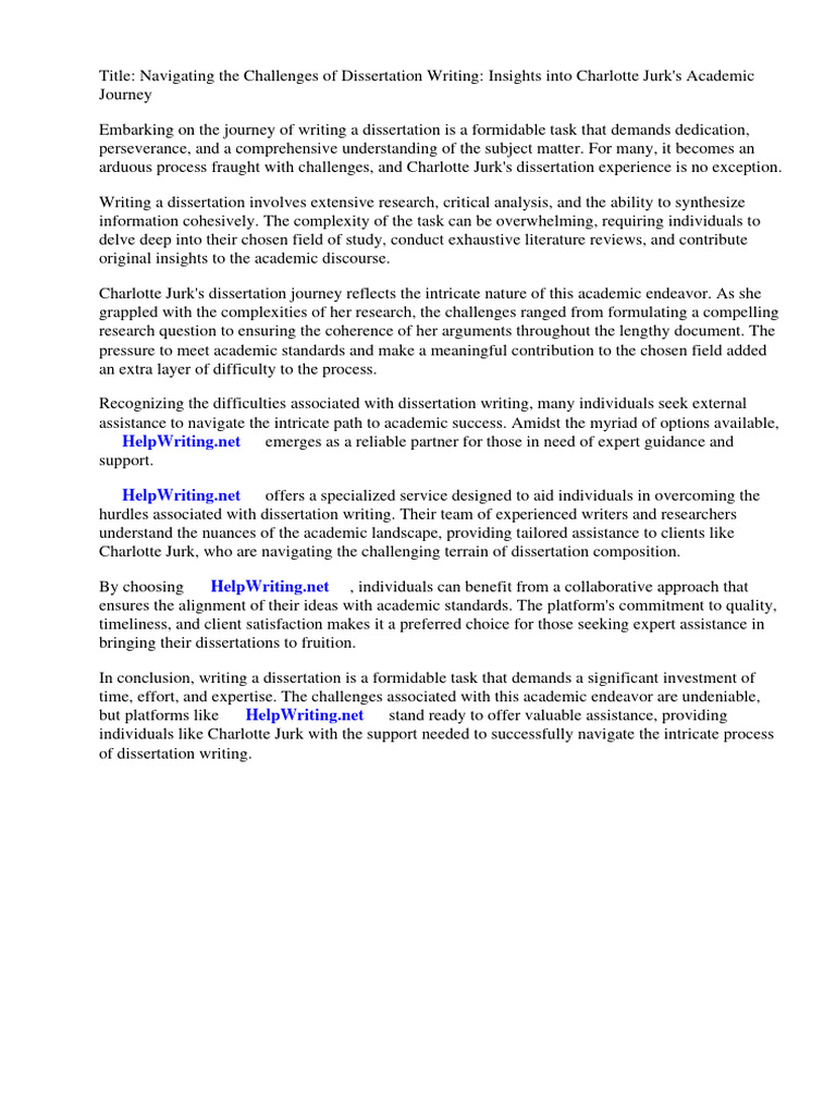 Dissertation Writing Challenges Explained | PDF | Thesis | Cognition