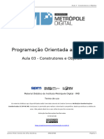 03 Construtores e Objetos PROGRAMACAO ORIENTADA A OBJETOS