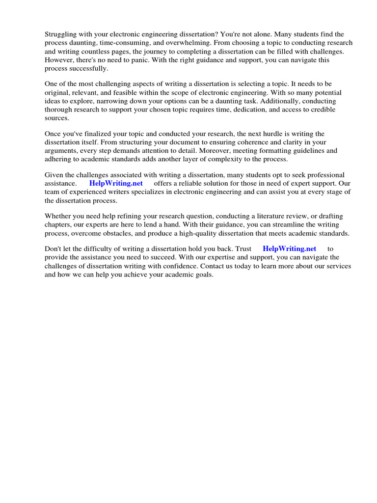 Electronic Engineering Dissertation Help | PDF | Engineering | Thesis