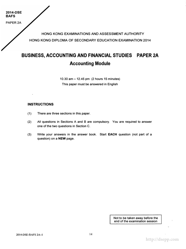 2014 dse bafs 2a pdf expense cost