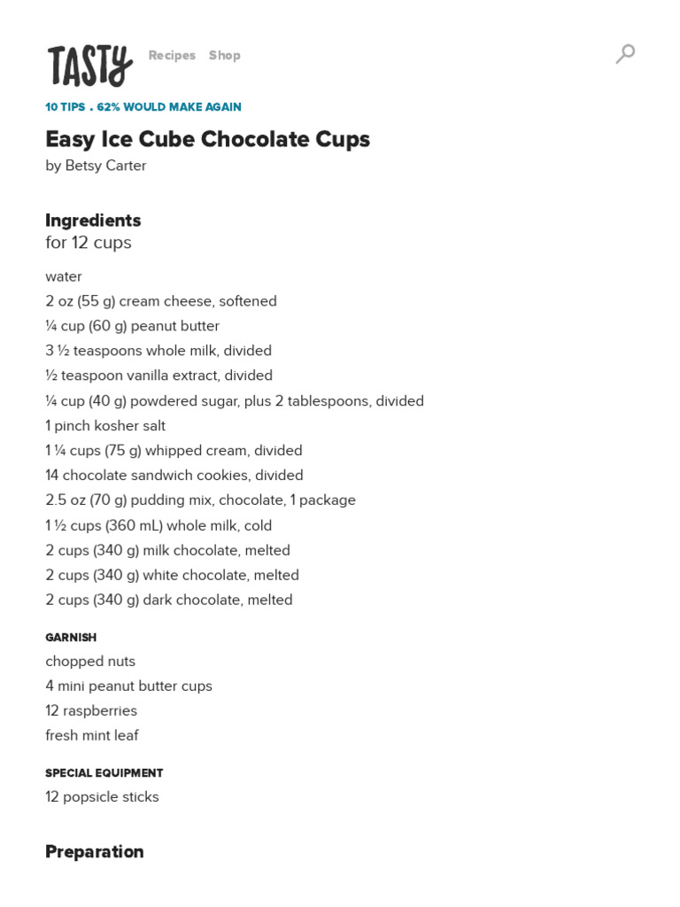 Easy ice cube chocolate cups recipe by tasty pdf teaspoon chocolate