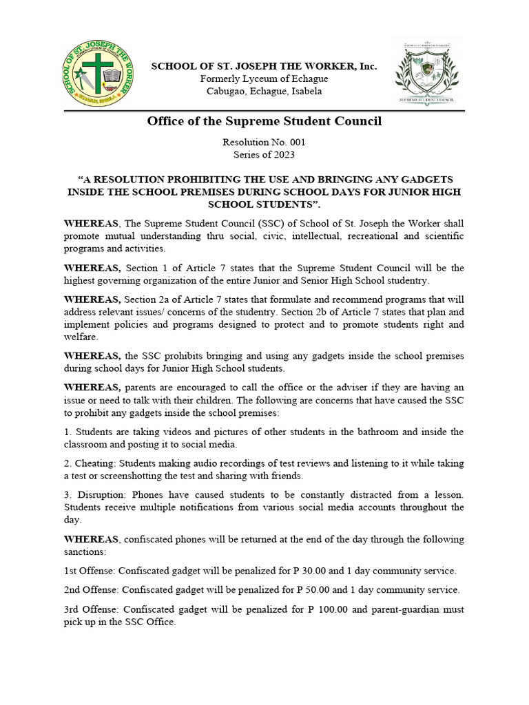 Resolution No. 1 Cellphone | PDF