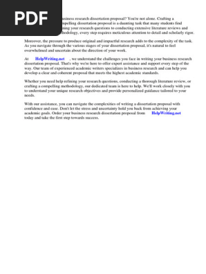 Business Research Dissertation Proposal