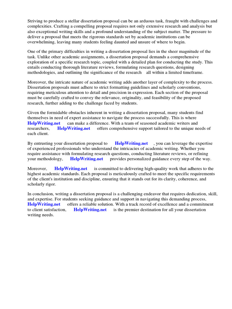 Dissertation Proposal Writing Help | PDF | Thesis | Doctor Of Philosophy