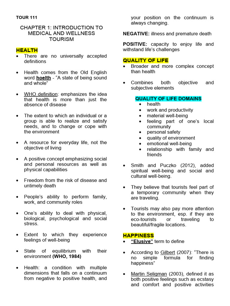 Tour 111 Chapter 1 Pdf Well Being Happiness