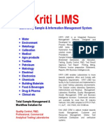 Kriti LIMS: Laboratory Sample & Information Management System
