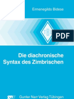Leseprobe Aus: "Die Diachronische Syntax Des Zimbrischen" Von Ermenegildo Bidese