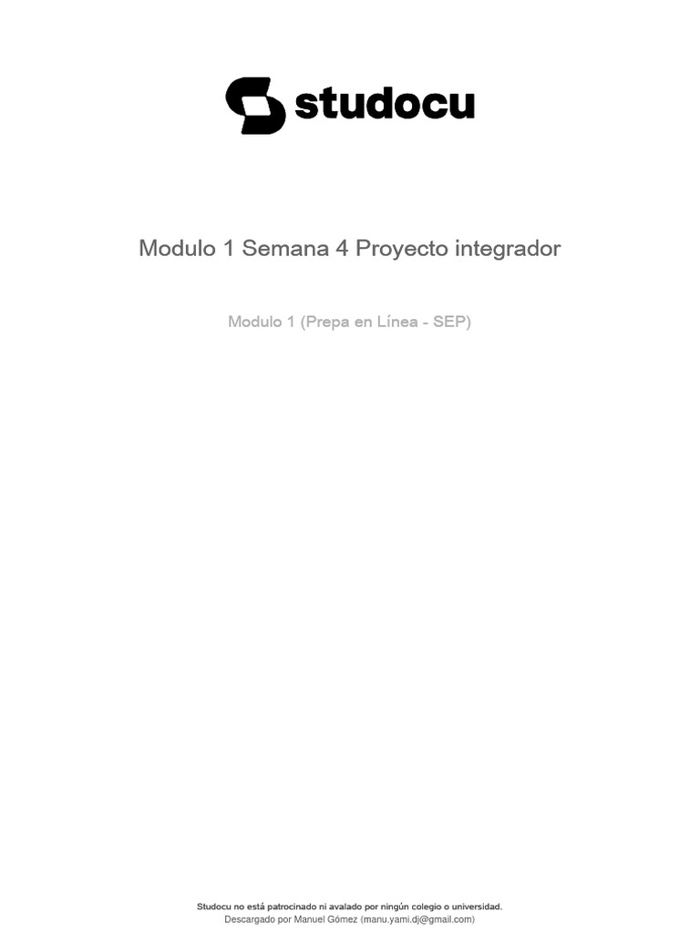 Modulo 1 Semana 4 Proyecto Integrador Pdf