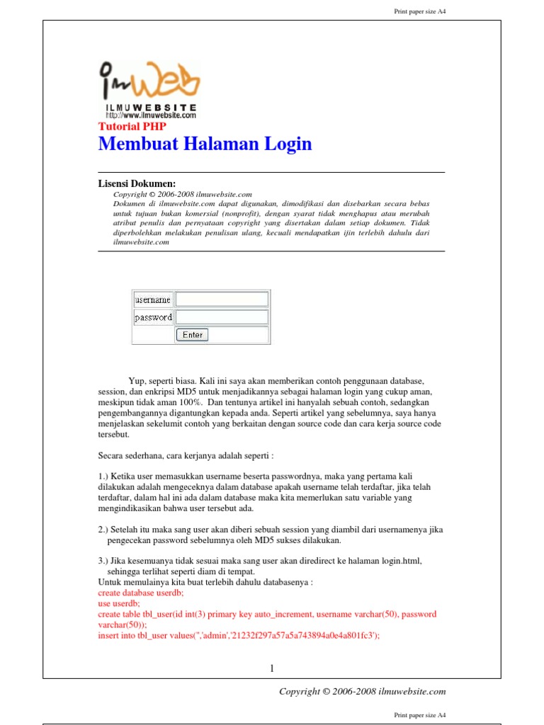 Membuat Halaman Login | PDF