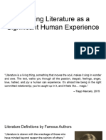 Teaching Literature As A Significant Human Experience