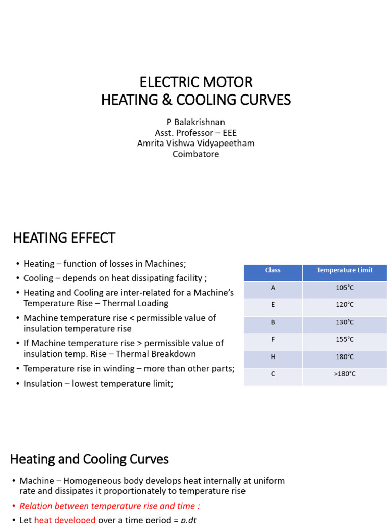 Motor Heating and Cooling Dynamics | PDF | Electric Motor | Pump