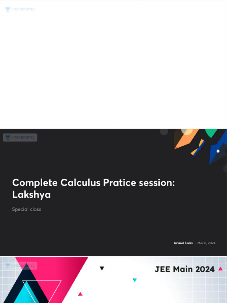 Complete Calculus Pratice Session Lakshya With Anno | PDF