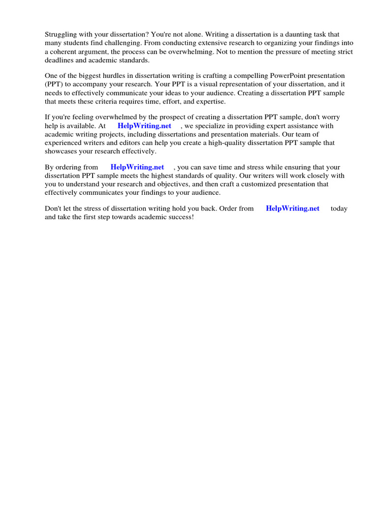 Dissertation PPT Sample | PDF | Microsoft Power Point | Thesis