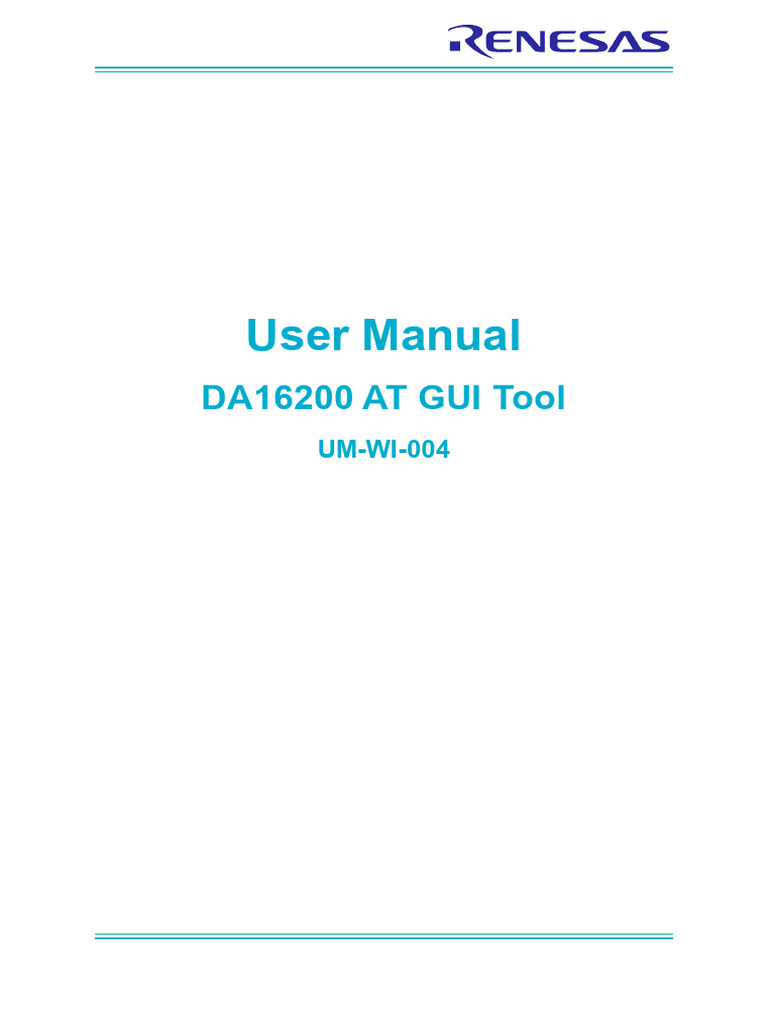 REN UM-WI-004 DA16200 AT GUI Tool User Manual Rev 1v8 MAT 20230703 | PDF