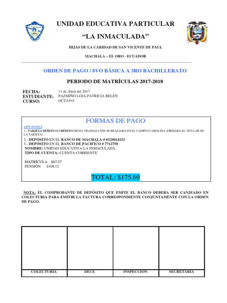 Orden de Pago | PDF
