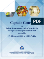 Brochure of Capsule Course On Storage and Transportation of Fruits and Vegetables