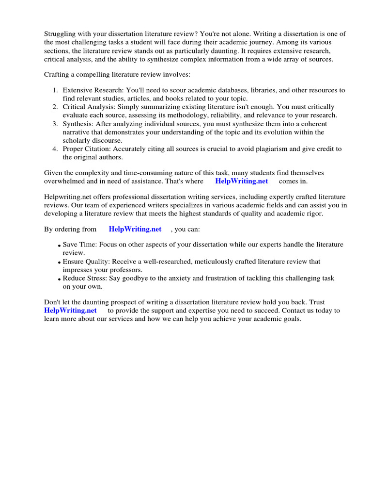 Sample of a Good Dissertation Literature Review | PDF | Thesis | Expert