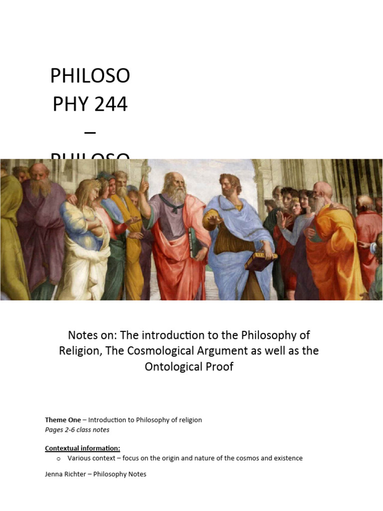 PHIL244 - Notes | PDF | Existence | Problem Of Evil