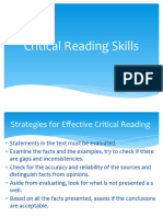 Critical Reading Skills - PPTX Version 1