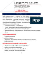 L-3rd Sem Public Administration Law (English) Rivision Short Notes