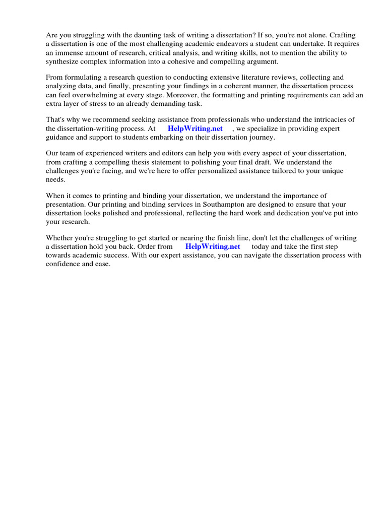 Dissertation Printing and Binding Southampton | PDF | Bookbinding | Thesis