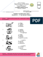 FILIPINO 2 Weekly Test - Q3 Week 6