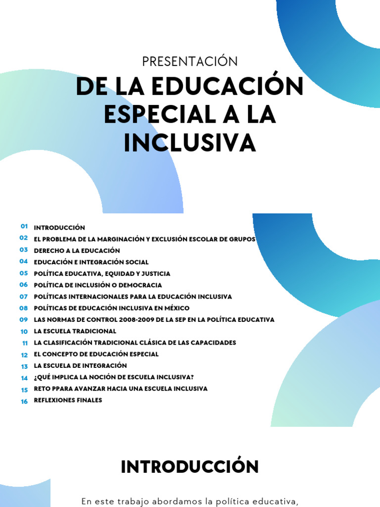 Educación Especial A La Inclusiva | PDF | Escuchando | Inclusión ...