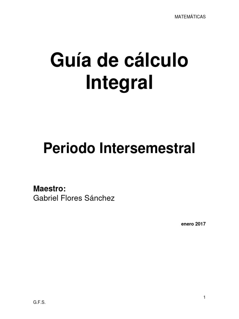 Gu a de c lculo integral recursamiento o curso normal pdf integral