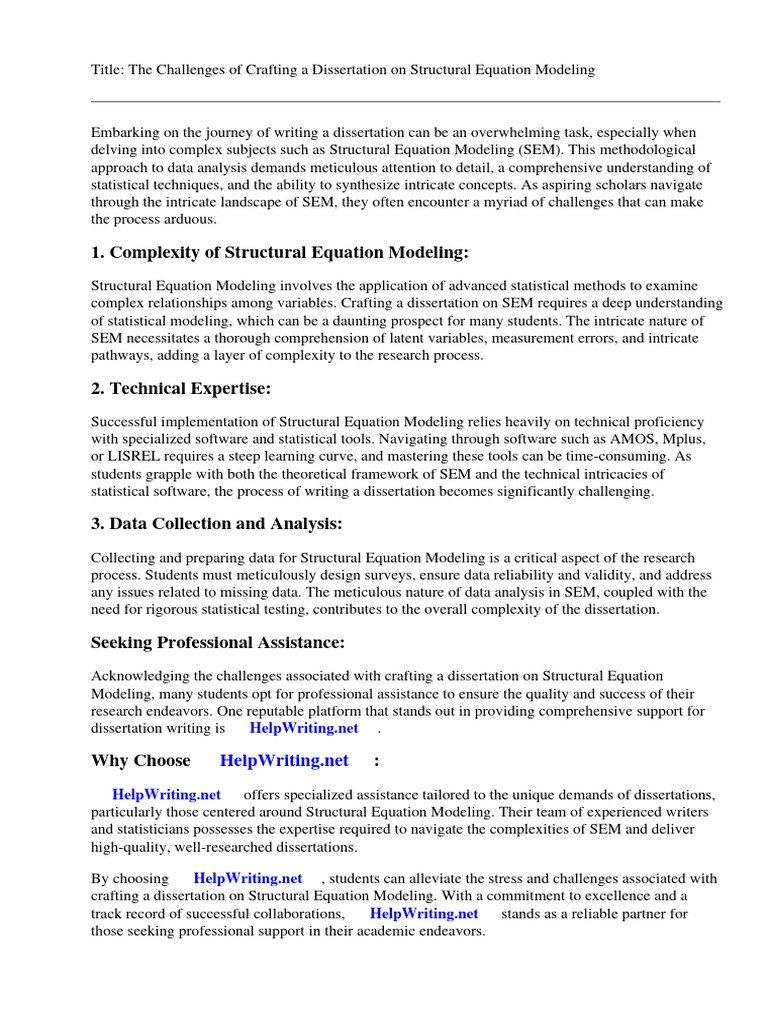 Dissertation structural equation modeling pdf structural equation