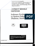 Patriot Missile Defense Software Problem Led To System Failure at Dhahran, Saudi Arabia