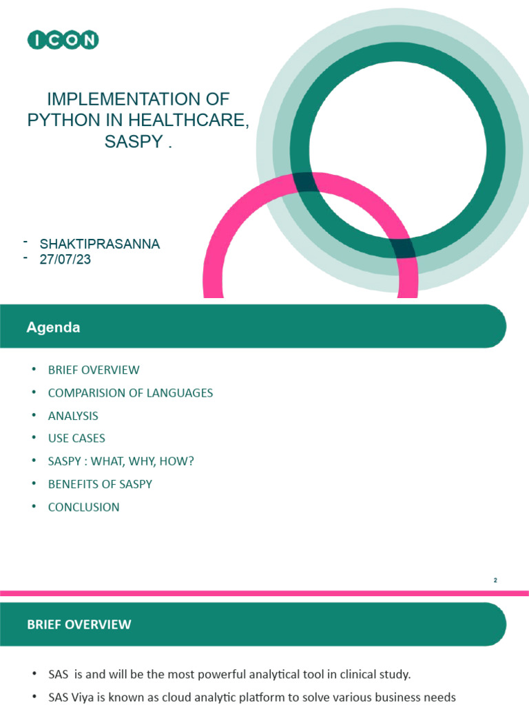 IMPLEMENTATION OF PYTHON IN HEALTHCARE SASPY 1 PDF Sas Software Implementation of python in healthcare saspy 1 pdf sas software