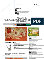 Comparte Recetas - ENSALADA DE PASTA CON SALSA DE YOGURT