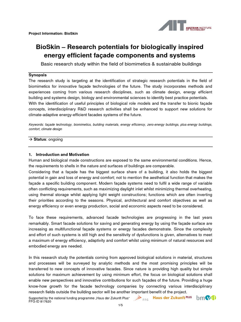 Biologically Inspired Façade Technologies | PDF | Efficient Energy Use ...
