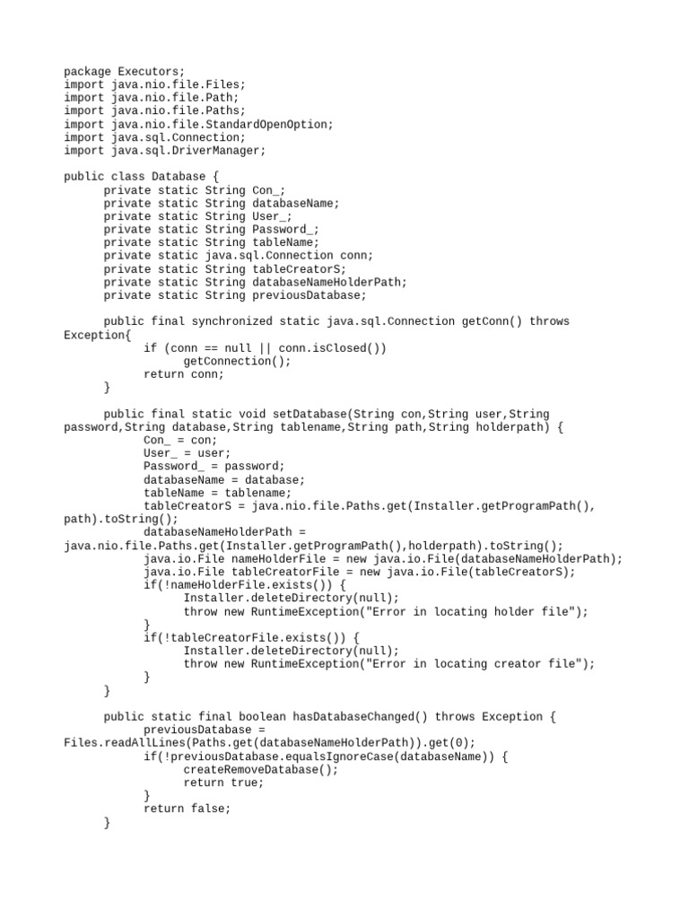 Java Database Connection Management | PDF | Data Management ...