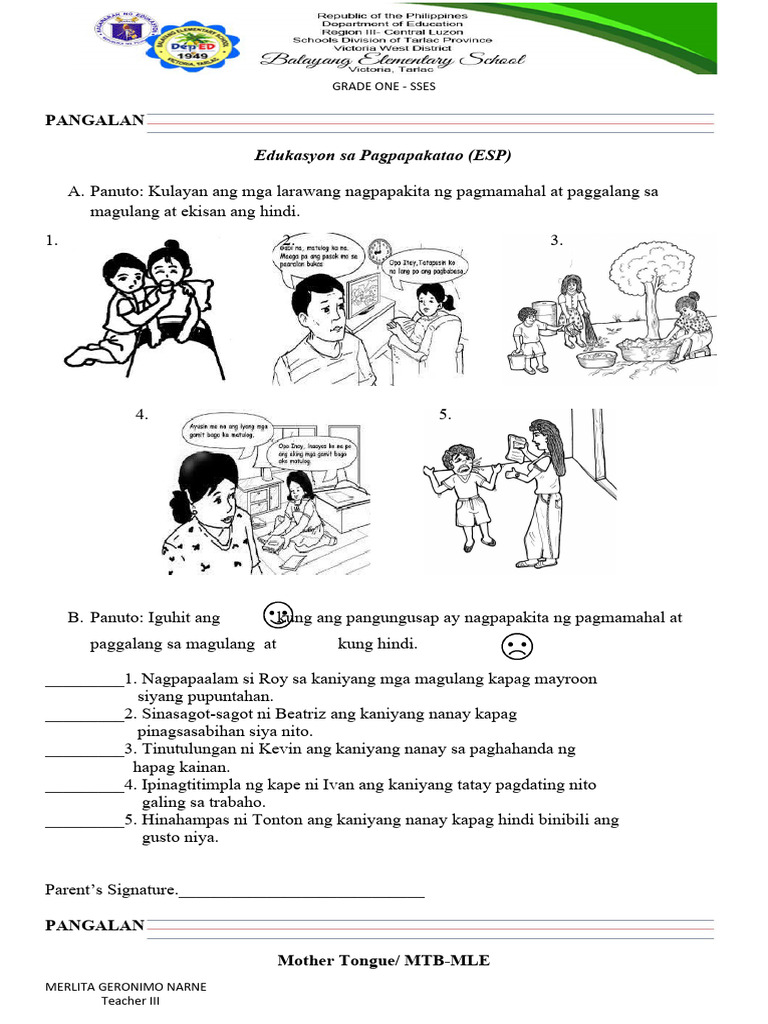 Summative Test Q2 WK 1 SSES - Docx Version 1 | PDF