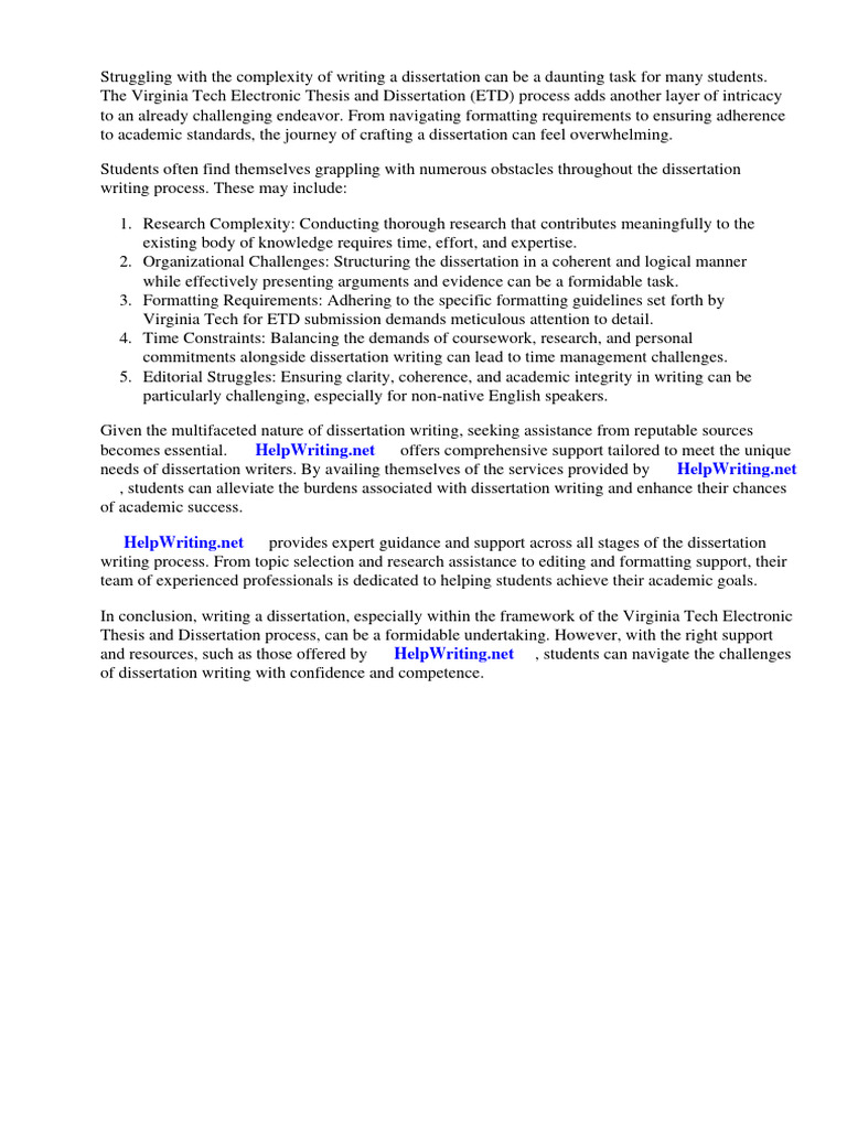 Virginia Tech Electronic Thesis and Dissertation | PDF | Thesis | Libraries