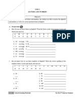 Unit 1 Letters and Numbers