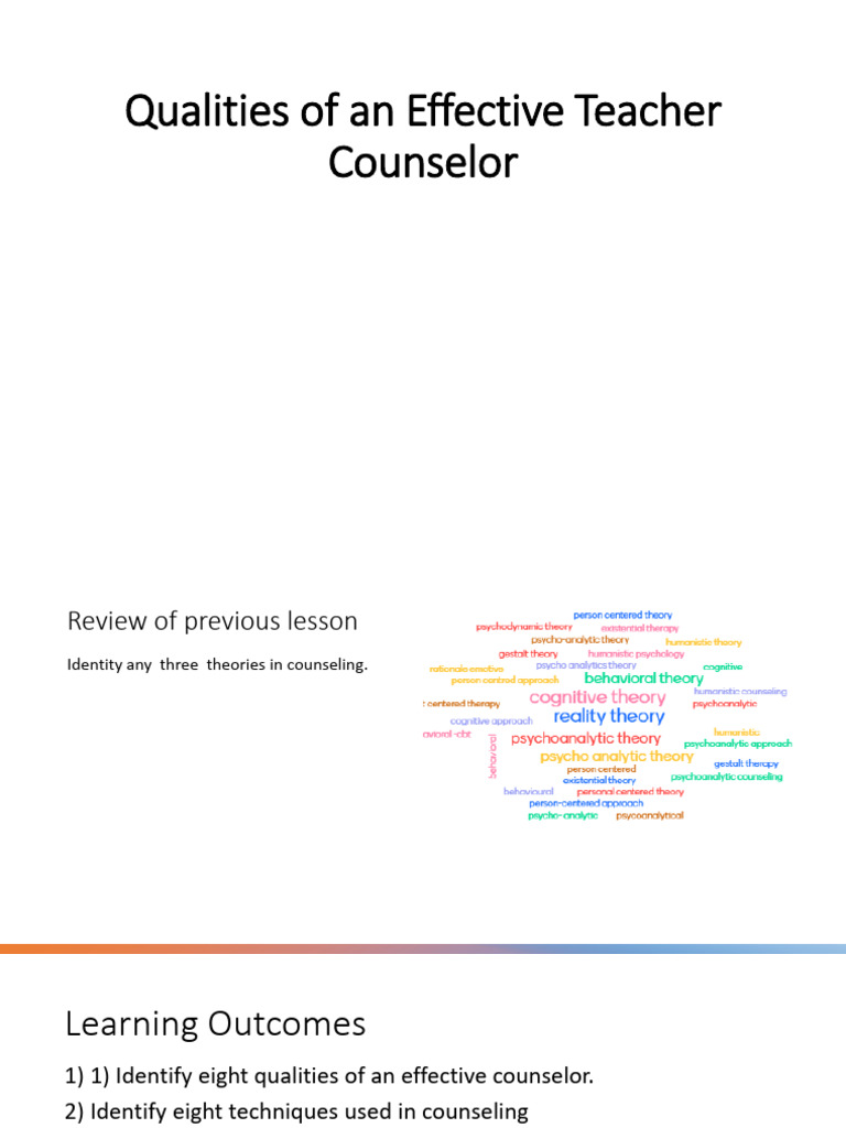 Qualities of An Effective Teacher Counselor | PDF | Empathy | Sympathy