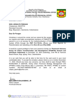 Letter of Invitation For Pagptd Summit and Xmas Fellowship