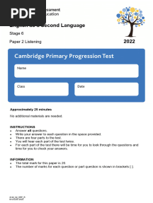 Stage 6 ESL - Paper 2 - Listening
