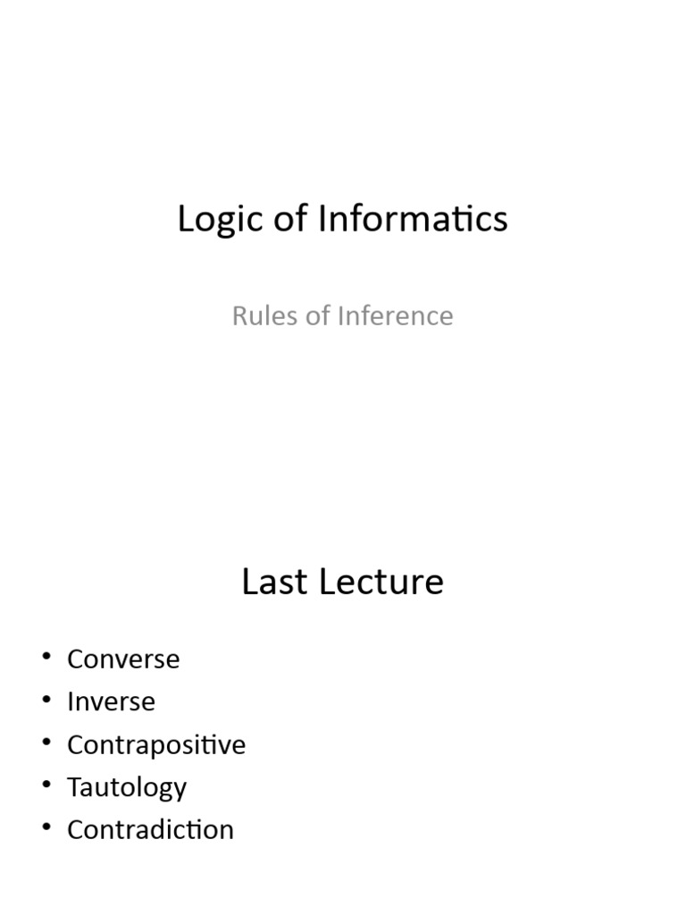 Logic of informatics rules of inference pdf argument logic