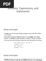 2-Variables, Expressions, and Statements