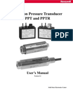 Precision Pressure Transducer PPT and PPTR: User S Manual