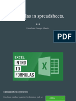 Formulas in Spreadsheets