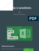 Formulas in Spreadsheets
