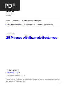 25 Phrases With Example Sentences - Your Home Teacher