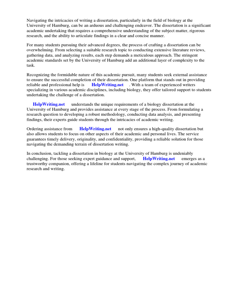Uni Hamburg Dissertation Biologie | PDF | Botany | Thesis