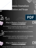 Definition and Scope of Business Journalism