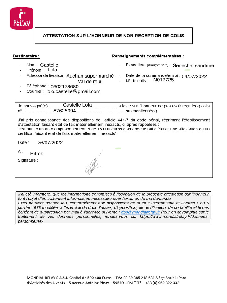 Attestation Sur L Honneur COMMENT RÉDIGER YouTube