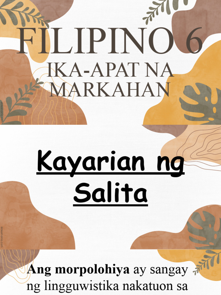 Filipino 6 Lesson 1 q4 Kayarian NG Salita | PDF